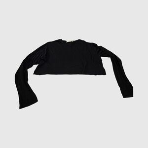 #STILLWATER Boyfriend Black Crop Long Sleeve Women's Top